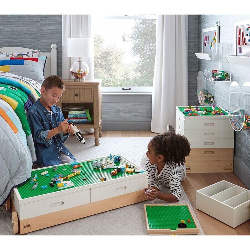 Pottery Barn Kids Lego Cubby Building Storage White Natural image number 3